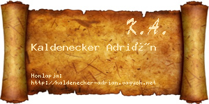 Kaldenecker Adrián névjegykártya